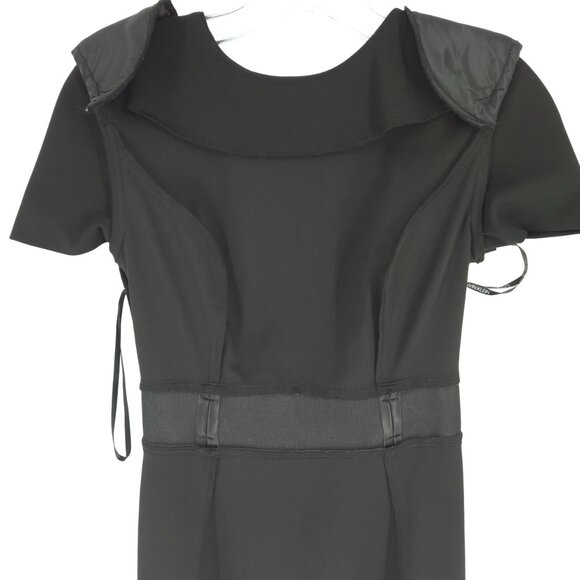 Calvin Klein Crepe Short Sheath Dress Faux Leather Belt Professional Workwear 2 - Picture 10 of 16